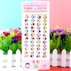 Children rhinestone diamond stickers acrylic DIY decorative heart shaped crystal gems