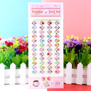 Colorful acrylic crystal rhinestone sticker diy craft decoration for kids cellphone.