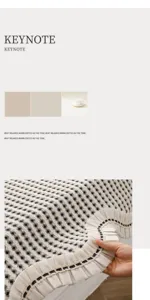 Vue rapprochée détaillée du tapis de fenêtre en chenille texturée avec bordure à volants.