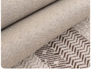 Chenille sofa cover fabric detailed texture shot featuring anti-slip silicone dots and premium weave.