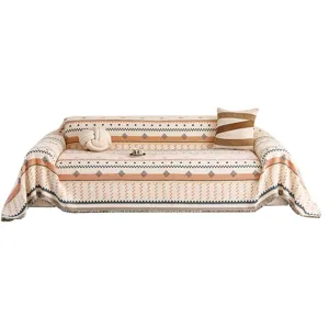 Nordic style geometric sofa cover throw blanket, universal all-season protector.
