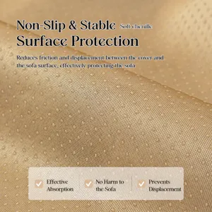 Chenille bankhoes stof close-up, ademende antislip beschermende bankmat onderlaag.