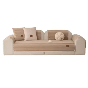 Conjunto de cojines de sofá de felpa gruesa antideslizante cálido para salón otoño invierno