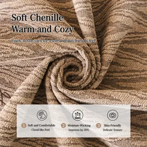 Tissu de coussin de canapé en chenille douce, texture confortable et respirante pour la maison.