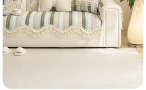 Housse de canapé chenille française quatre saisons universelle avec franges rayées coussin