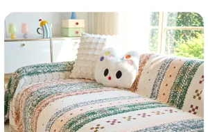 Dopamine Chenille Sofabezug Vollschnitt rutschfest staubdicht Wohnzimmer Couch Decke Uberwurf