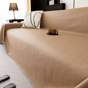 Beige getextureerde bankhoes krasbestendig waterdicht meubelovertrek voor woonkamer decor