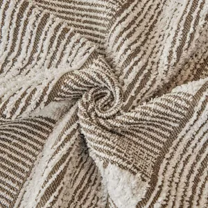 Copridivano a righe rétro trama del tessuto in primo piano, coperta di lusso per la casa