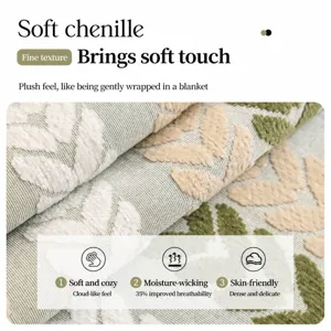 Housse de canapé en chenille style français, coussin antidérapant et respirant toutes saisons.