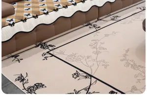 Detailed view of anti-slip chenille sofa cover with plaid butterfly pattern for modern home decor