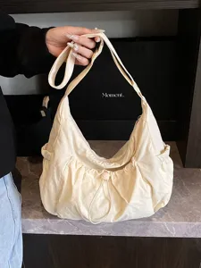 Koreaanse Stijl Mode Nylon Trekkoord Schoudertas Lichtgewicht Grote Capaciteit Crossbody Tas Casual Woon-werkverkeer Vrouwen Tas