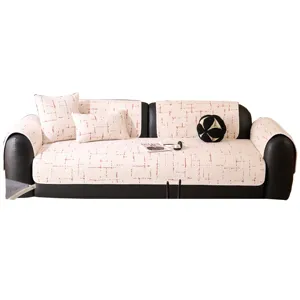 Ensemble housse de canapé en peluche douce hiver chaud protection salon coussin déco