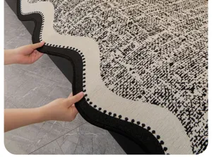 Copridivano retro bordi ondulati nero e bianco coperta universale per quattro stagioni.