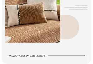 Luxurious chenille sofa cushion cover detail view, premium anti-slip home decor mat.