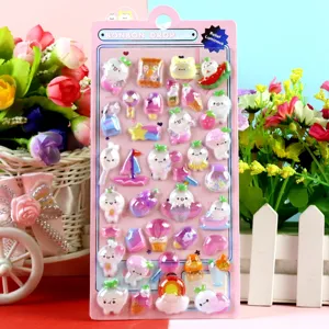 3D puffy luminous relief cartoon stickers kawaii cute sticker sheet for kids decoration