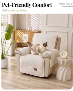 Housse de canapé en peluche épaisse pour fauteuil, tissu anti-griffe, décoration chaleureuse.