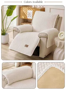 Housse de canapé inclinable en velours épais, coussin moelleux chaleureux pour salon