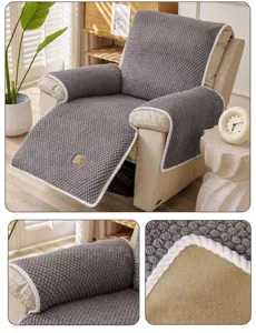Housse de coussin pour fauteuil relax en velours gris chaud et épais avec détail de chaise