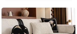Chenille vintage floral sofa cushion detail texture slipcover living room decor