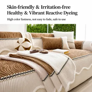 Luxurious chenille sofa cover soft textured furniture protector for living room daily use