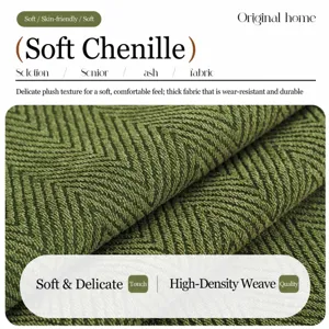 Grüner Chenille Sofakissen Stoff Französischer Luxus Jacquard haltbarer dicker Bezug