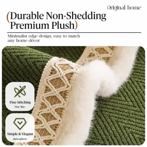Luxurioses Chenille Sofakissen mit Plueschkante fur elegante und stilvolle Heimdekoration.