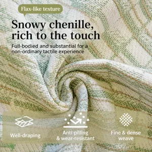 Chenille sofa cover fabric with textured striped design, soft touch and durable protection.