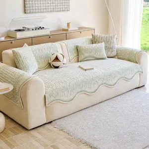 Minimalist style irregular sofa cover four seasons universal chenille anti slip mat