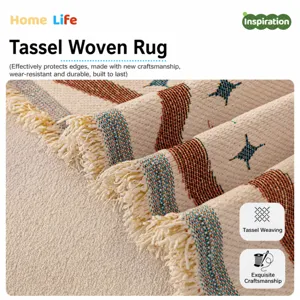 Chenille bankhoes met franjes, antislip meubelbeschermer voor de woonkamer thuis.