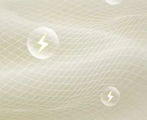 Detailed macro view of textured sofa cushion fabric, showing waterproof and anti slip grid design.