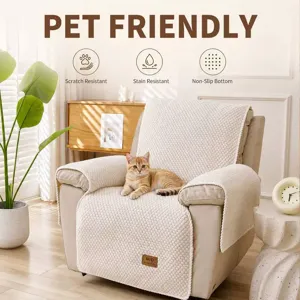 Coussin de Canapé Inclinable en Velours Shu Épaissi Antidérapant Anti-rayures Housse de Fauteuil de Massage Protecteur de Meubles