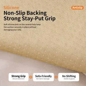 Dos de coussin de canapé antidérapant avec points en silicone pour une fixation sûre.
