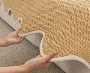 Thickened knit sofa cover with scalloped edge, waterproof and anti-slip for autumn.