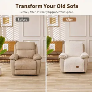 Housse de fauteuil relax en peluche epaisse et chaude pour salon housse de canape