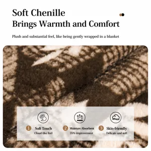 Retro pluche bankhoes herfst winter warme anti-slip chenille kussen voor woonkamer.