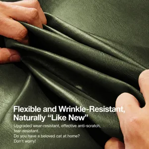 Retro green leather waterproof anti-scratch sofa cushion, durable furniture protector pad.