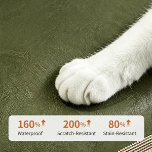 Retro green leather sofa cushion waterproof anti cat scratch furniture protector pad home use