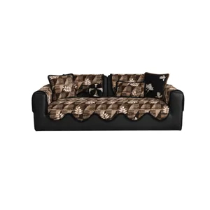 Herfst retro bankkussenhoes met antislip ontwerp en elegant bladpatroon voor lederen banken