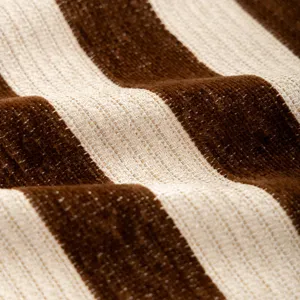 Tissu de coussin de chaise chenille rayé haut de gamme texture gros plan pour la déco