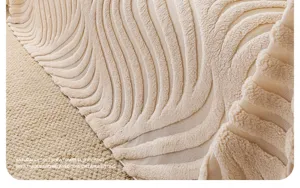 Pluche bankhoes getextureerde deken detailweergave zacht warm gezellig interieur woonkamer