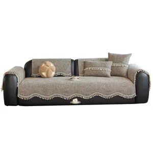 Housse de canapé minimaliste japonaise quatre saisons universelle coussin à pompons élégante