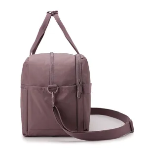 Women travel duffel bag waterproof gym fitness sports shoulder bag purple detail view