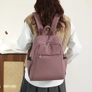 Casual nylon backpack for women large capacity travel school bag daily casual stylish daypack