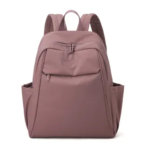 Women large capacity nylon backpack summer casual travel school bag with multi pockets.