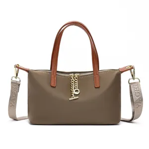 Women nylon crossbody bag with top handles, stylish casual mini shoulder handbag for daily use