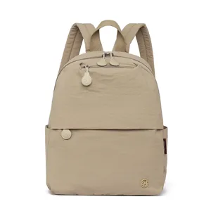 Casual nylon backpack for women daily commute travel lightweight school bookbag khaki