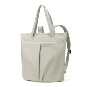 Lightweight waterproof nylon laptop tote bag convertible shoulder backpack for work daily commuting