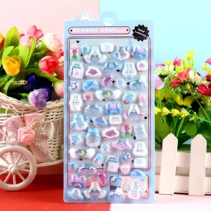 3D luminous relief puffy stickers cute cartoon animal cloud star decorative scrapbooking decals