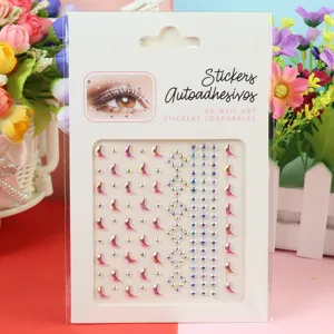 Stickers nail art 3D strass gemme visage autocollant corps cristal maquillage des yeux deco