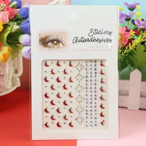 3D strass autocollants pour les yeux visage corps diamant cristal autocollants de maquillage de fête